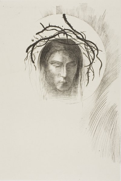 ついに日が現れ、太陽の円盤そのものにイエス・キリストの顔が輝く、プレート 24/24 作： Odilon Redon