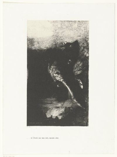 緑色の目のキマイラ 叫び くるくる回る ...la Chimère aux yeux verts, tournoie, aboie (オブジェクトのタイトル) Tentation de Saint-Antoine (1) (シリーズタイトル) 聖アントニウスの誘惑（シリーズタイトル） 作： Odilon Redon