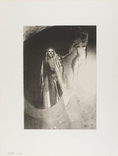 死：あなたを本気にするのは私です。 Let Us Embrace Each Other、プレート 20/24 作： Odilon Redon