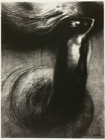 死：「私の皮肉は他のすべてを凌駕する」 作： Odilon Redon