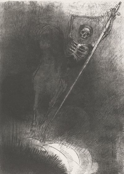 馬の死、1899年（印刷） 作： Odilon Redon