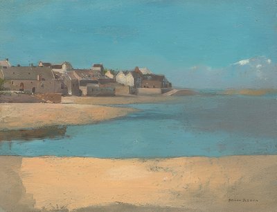 海沿いの村、ブルターニュ。 1880年頃 作： Odilon Redon