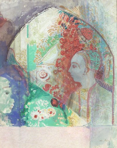 夢（水彩と紙のガッシュ） 作： Odilon Redon