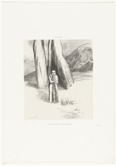 暗い風景の中の狂人 Un FOU, dans un morne paysage (オブジェクトのタイトル) 作： Odilon Redon