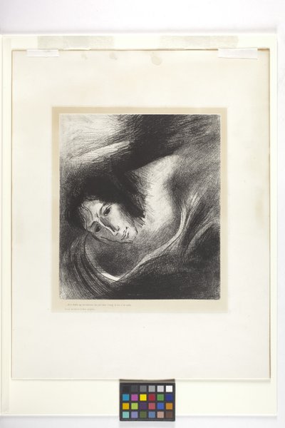 そして彼らを誘惑した悪魔 (チンアップリケ紙にリトグラフ) 作： Odilon Redon