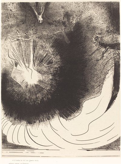 Et il tombe du ciel une grande etoile ardente (そして、ランプのように燃える大きな星が天から落ちた) 作： Odilon Redon
