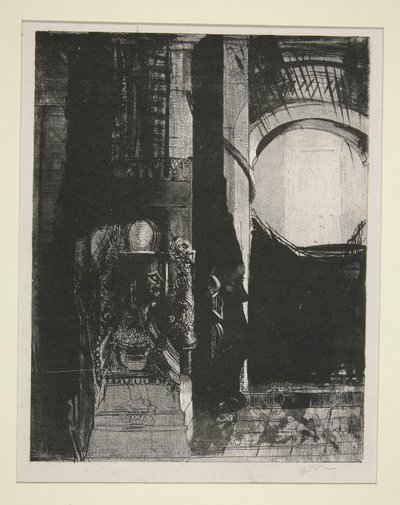 そしていたるところに玄武岩の柱があります 作： Odilon Redon