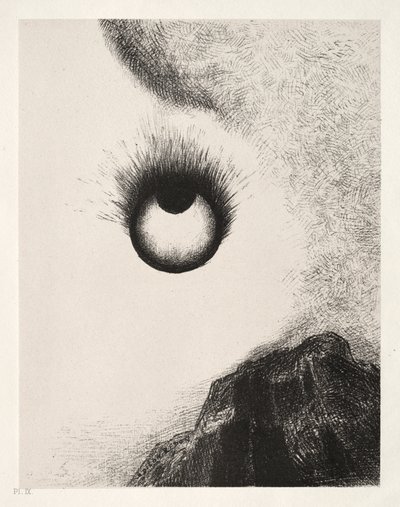 どこでも眼球が燃えている 作： Odilon Redon