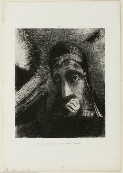 Face of Mystery (In my dream I saw in the Sky a FACE OF MYSTERY)、Homage to Goya のプレート 1 作： Odilon Redon