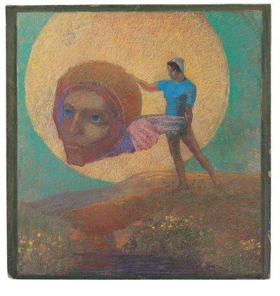 翼のある頭を持った姿（lcareの堕落） 作： Odilon Redon