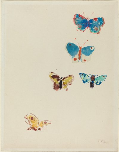 五匹の蝶 作： Odilon Redon