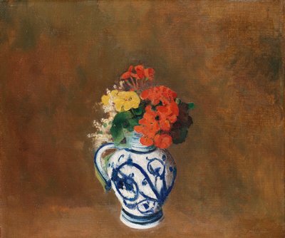 青い花瓶の花1900年頃 作： Odilon Redon