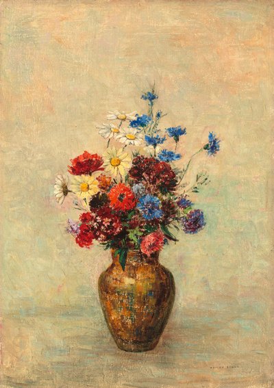 花瓶の花、c。 1910年。 作： Odilon Redon