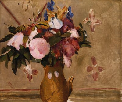 花瓶の花、セザンヌの絵の後にコピー、c.1886 作： Odilon Redon