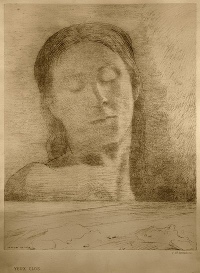 目を閉じた 作： Odilon Redon