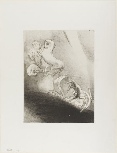 He Falls Head Foremost Into the Abyss、プレート 17/24 作： Odilon Redon