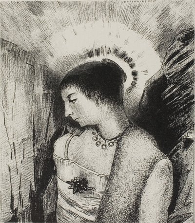 これはイデア人の山の母である善の女神、プレート 15/24 作： Odilon Redon