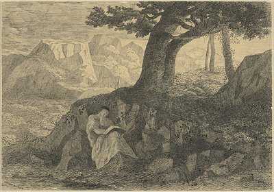 風景の中の仙人 作： Odilon Redon