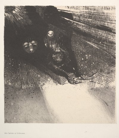 恐ろしい幼虫、1896年。 作： Odilon Redon