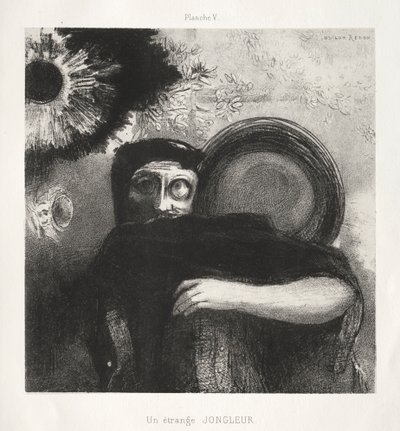 ゴヤへのオマージュ：ストレンジジャグラー、1885年。 作： Odilon Redon
