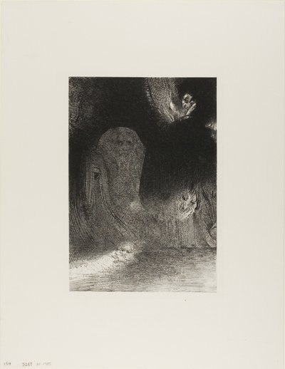 空に精霊の姿を時々見たことがある、プレート 21/24 作： Odilon Redon