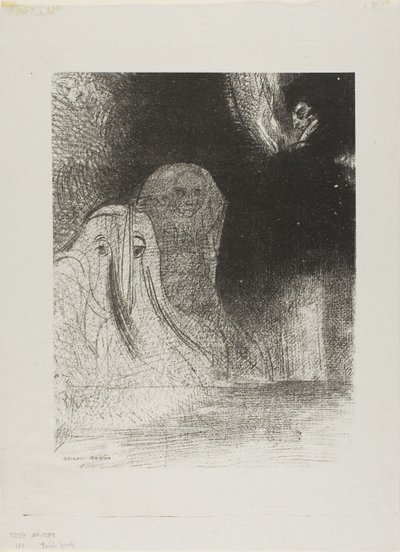 空に精霊の姿を時々見たことがある、プレート 21/24 作： Odilon Redon