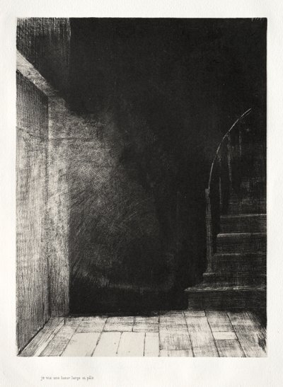 大きくて薄い閃光を見た 作： Odilon Redon