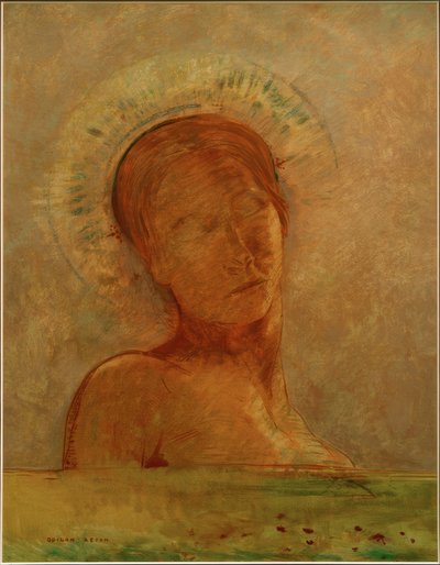 天国で（目を閉じて） 作： Odilon Redon