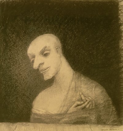 架空の人物像、1881年頃（紙にチョークと木炭） 作： Odilon Redon