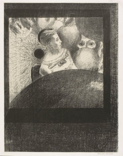 In the Spheres (生き物を導く息も SPHERES にある)、To Edgar Poe からのプレート 5/6 作： Odilon Redon