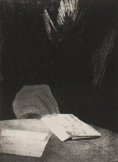 それは手だった、一見自分の肉と同じくらい多くの血、プレート 4/6 作： Odilon Redon