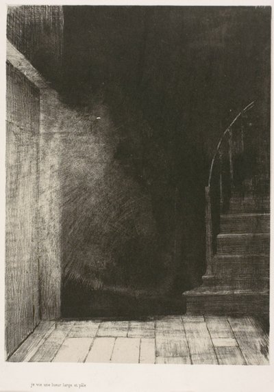 それは手だった、肉と血が私のものと同じくらいあるように見える、プレート 4/6 作： Odilon Redon