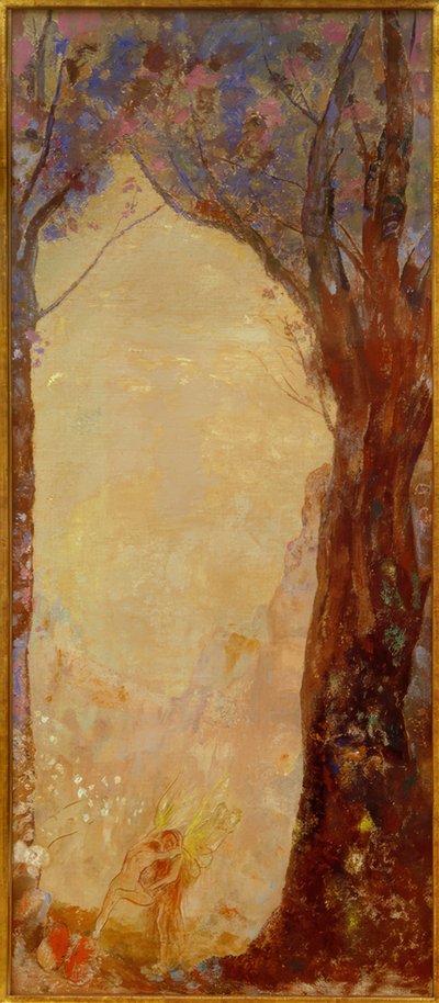 天使とのジェイコブの戦い 作： Odilon Redon