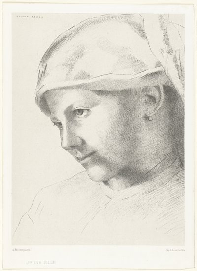 ジョン・メイシェ 若い女の子（オブジェクトのタイトル） 作： Odilon Redon