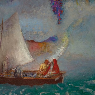 灰色の帆、1900-05年頃（キャンバスに油彩） 作： Odilon Redon