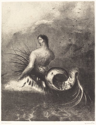 La sirene sortit des flots vetue de dards (とげをまとったサイレンが波から現れた 作： Odilon Redon