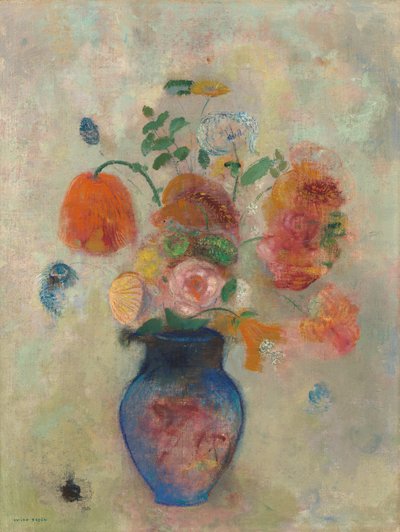 花の大きな花瓶、c。 1912年。 作： Odilon Redon