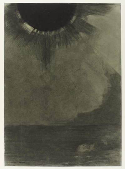 ル・ノエ 月明かりの下で、水に溺れる男 作： Odilon Redon