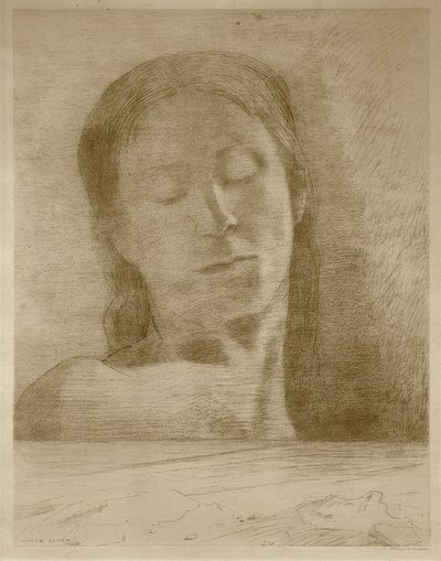 目を閉じる 作： Odilon Redon