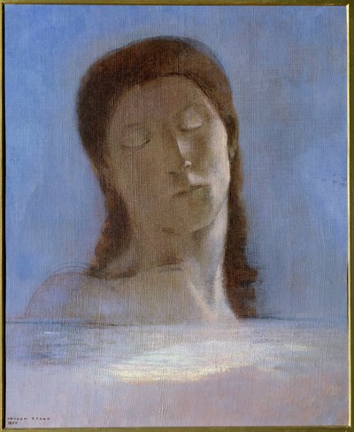 Les yeux clos オディロン・ルドン(1840-1916)の絵画 1890 Sun.0.44x0.36 m - オルセー美術館 - 目を閉じて - オディロン・ルドン（1840-1916）の絵画、厚紙に油彩（44x36 cm）。 作： Odilon Redon