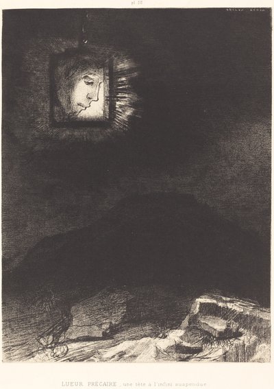 不安定なきらめき、頭がぶら下がっている 作： Odilon Redon