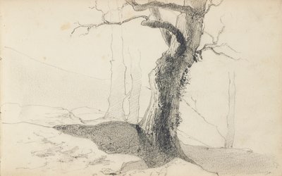 スケッチブックのページ「バスク地方」 作： Odilon Redon
