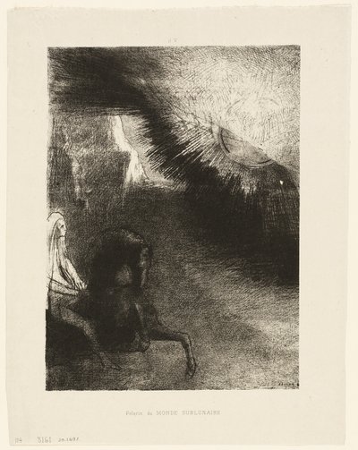 月下世界の巡礼者、プレート 5/6 作： Odilon Redon