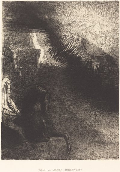 月下世界の巡礼者 作： Odilon Redon