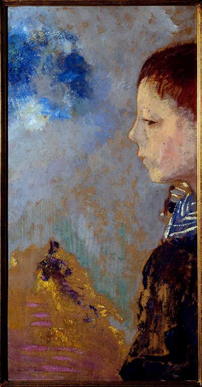 マリンパスに描かれたアリ・ルドン（1889-1972）の肖像（画家の息子）。オディロン・ルドン（1840-1916）の絵画 作： Odilon Redon