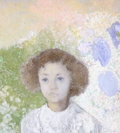 子供の頃のジュヌヴィエーヴデゴネの肖像、1907年 作： Odilon Redon