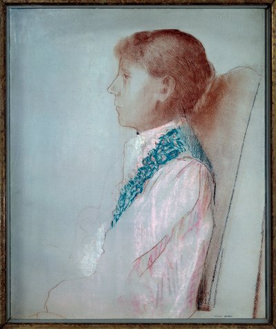 オディロン・ルドン（1853-1923）夫人の肖像」オディロン・ルドン（1840-1916）のパステル画 1905年 日。0,44x0,55 m パリ、オルセー美術館 作： Odilon Redon