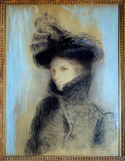 陶芸家マリー・ボトキンの肖像、オディロン・ルドンによるパステル 作： Odilon Redon