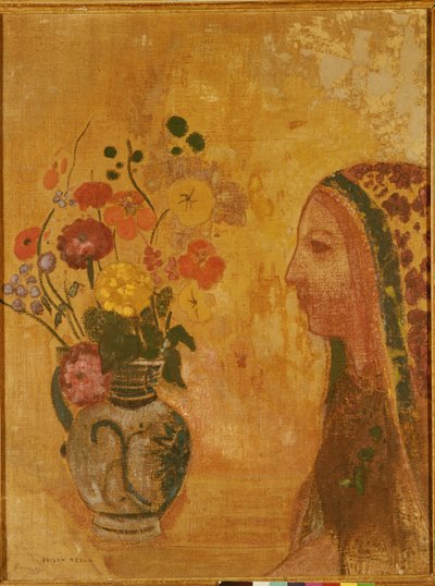 女性のプロフィール 作： Odilon Redon