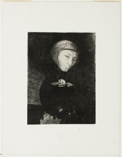 悲しい上昇、In Dreams のプレート 9 作： Odilon Redon